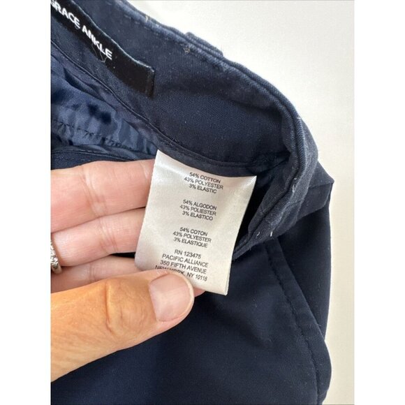 Jones New York Grace Ankle Pants Size 6 Women's Slim Fit Navy Blue - Picture 8 of 14